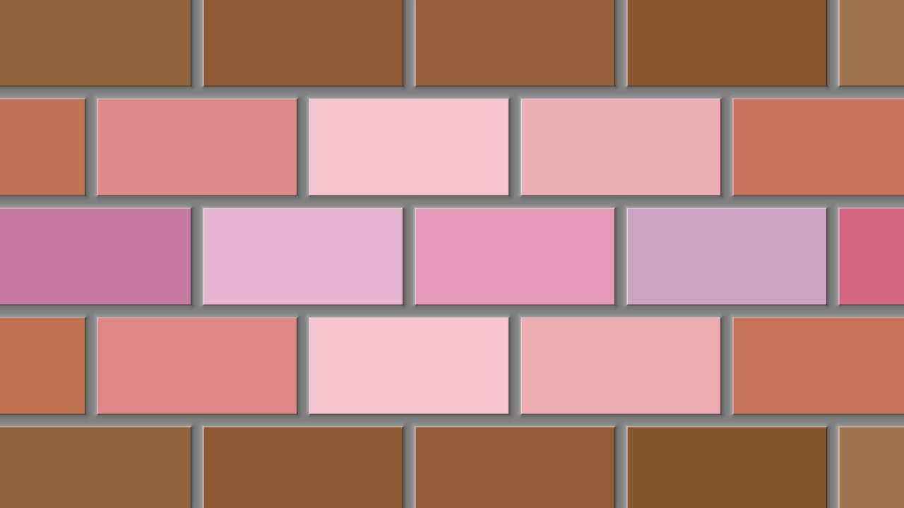 动画砖彩色墙。视频下载