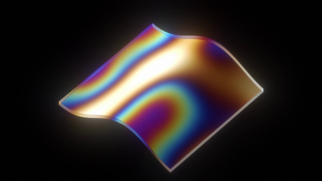 彩虹三维平面动画与正弦波失真。完美的无缝循环。视频下载