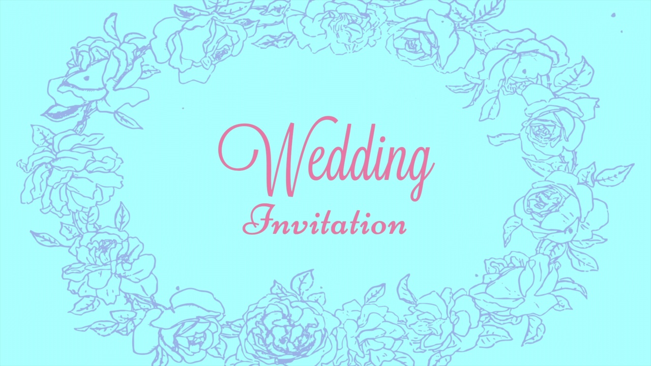 婚礼邀请与花卉图案视频下载