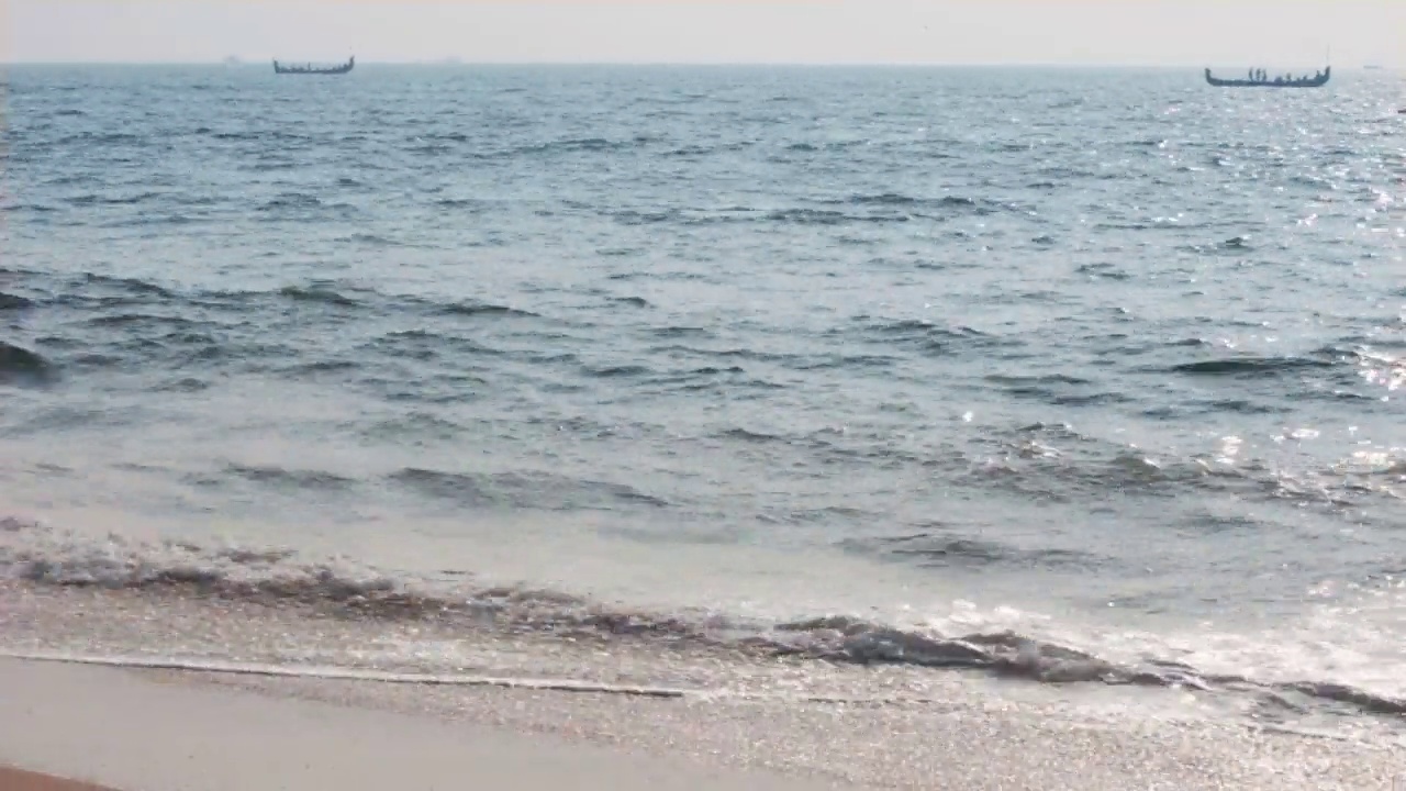 海上的渔船-印度喀拉拉邦时间流逝视频素材