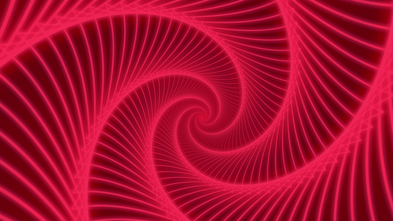 可循环抽象数字霓虹灯红色几何隧道背景。4K未来闪闪发光的动画模式前进。技术和网络理念与拷贝空间视频素材