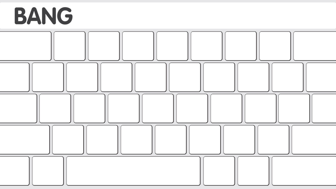 在白色电脑键盘上写下Bang这个词。视频下载