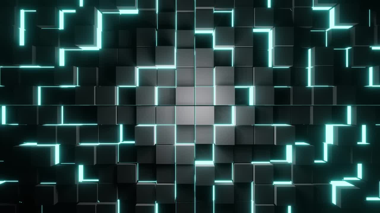 钢蓝色立方体背景VJ循环视频素材
