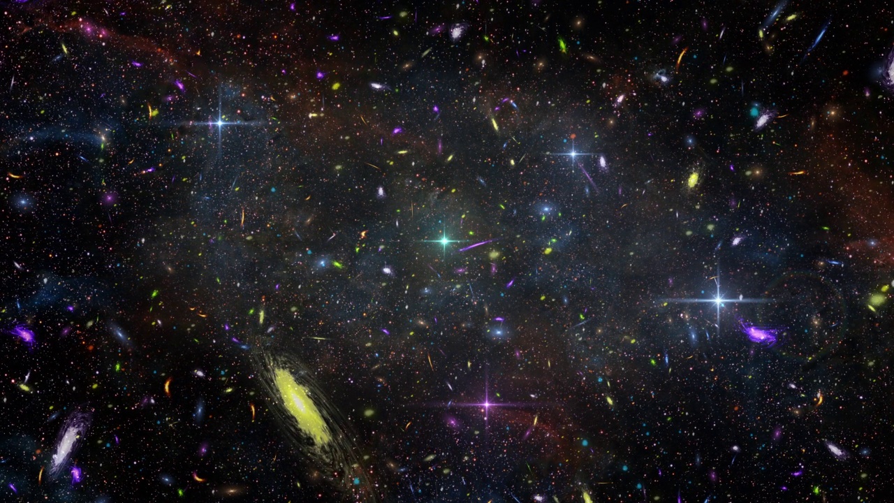 在无限的宇宙中有数百万个星系。视频下载