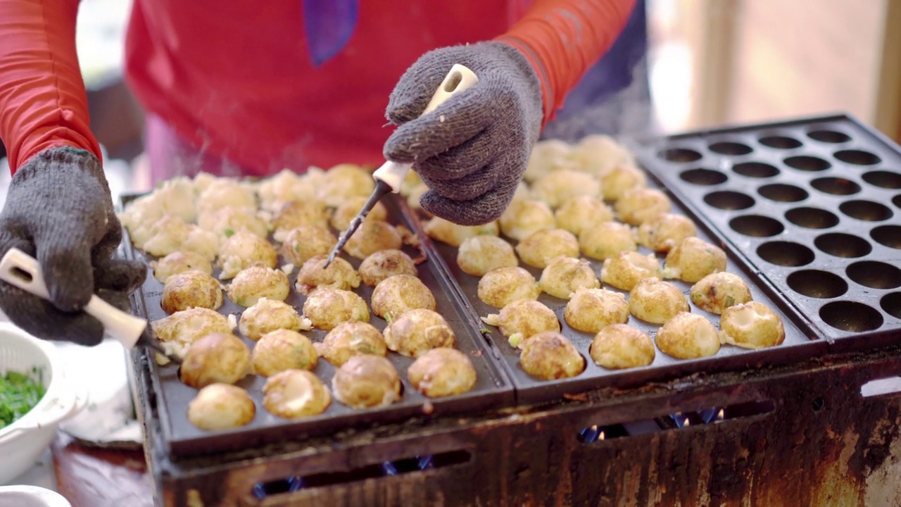 章鱼烧——日本街头小吃视频素材