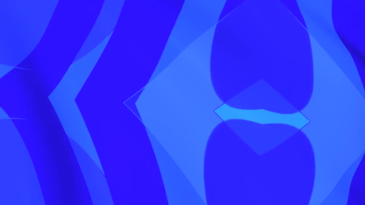 抽象背景蓝色布与三维几何图案。视频素材
