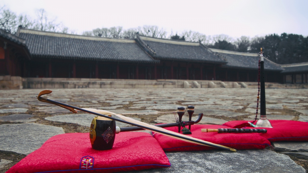 在宗庙的皇家祖先仪式中使用的乐器及其音乐/首尔钟路区，韩国视频下载