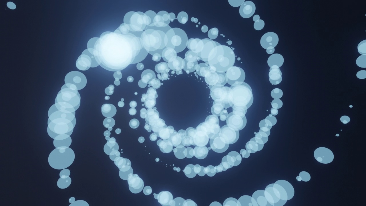 太空中模糊的淡蓝色粒子漩涡的4k动画。视频下载