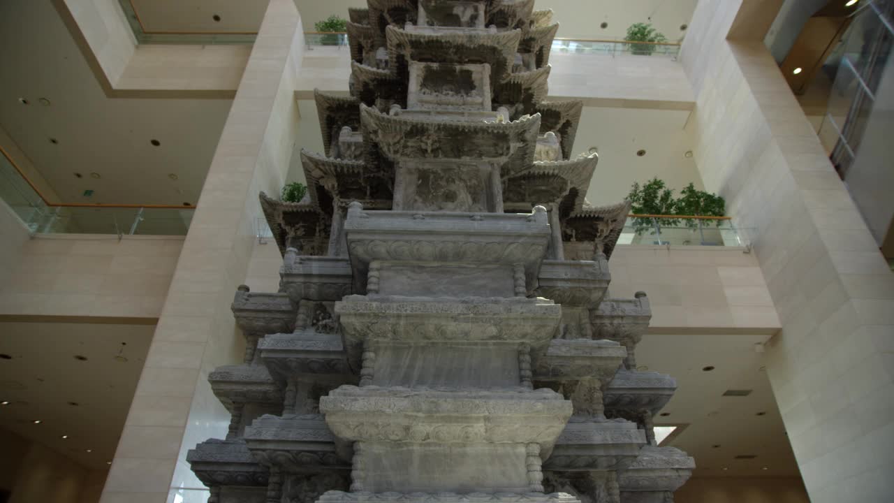 景天寺遗址的十层石塔，收藏在韩国国立博物馆/首尔龙山区，韩国视频素材