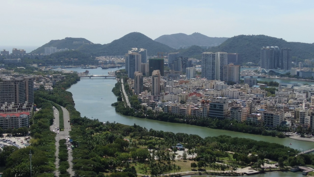 中国三亚市的鸟瞰图视频素材