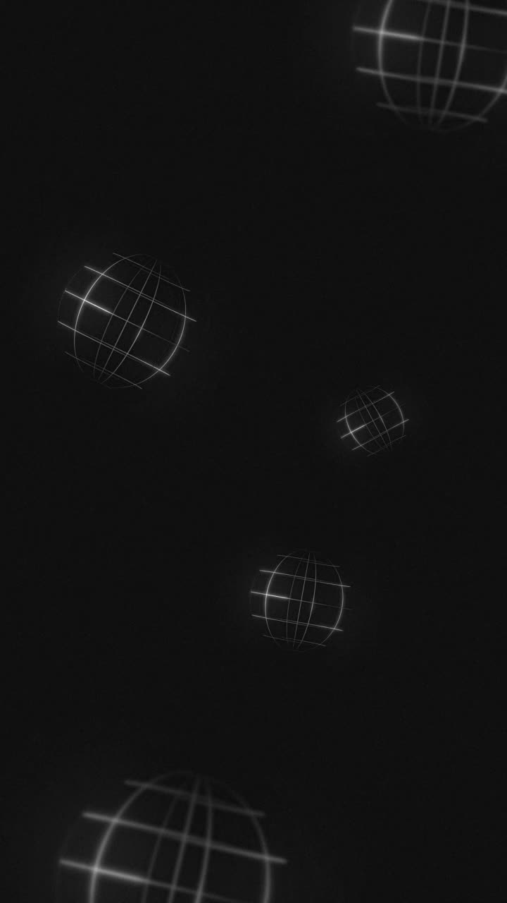 在未来数字计算机技术概念4k的黑色背景上旋转的抽象地球仪视频素材