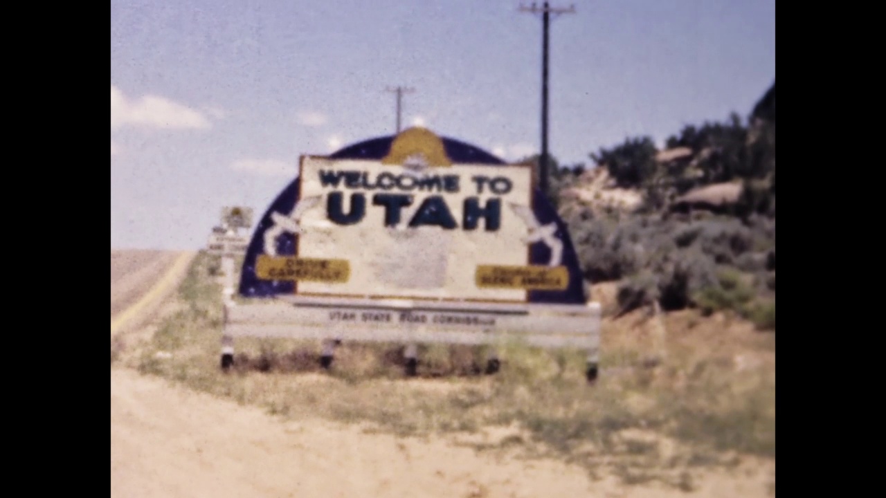 美国犹他州边境标志视频下载