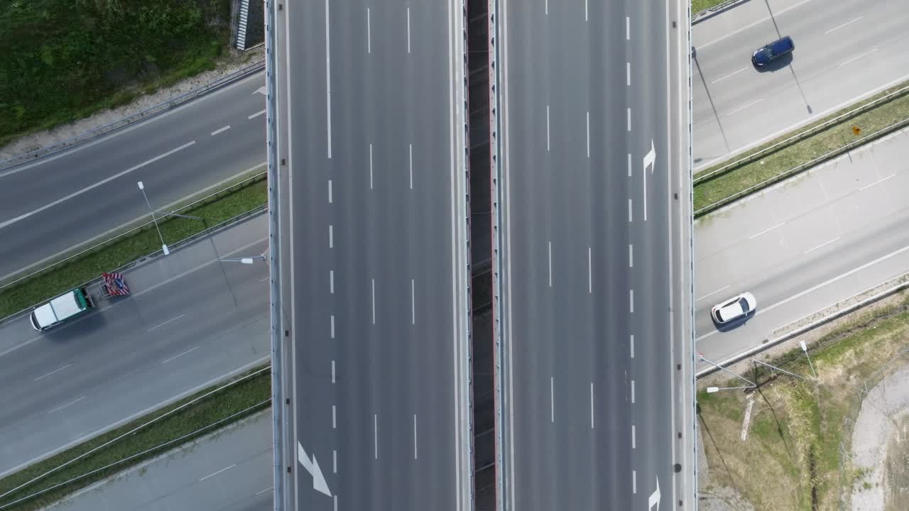 无人机俯视多层公路视频素材
