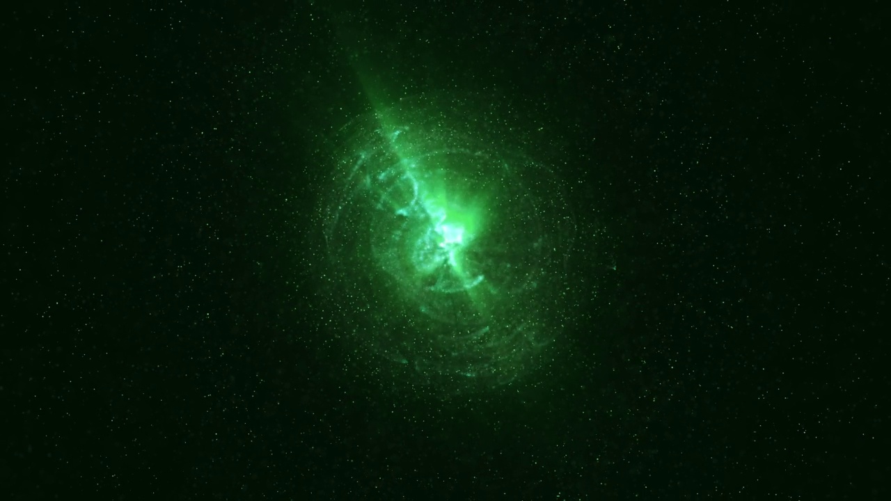 能量球或等离子体数字分子核太空绿色背景视频素材