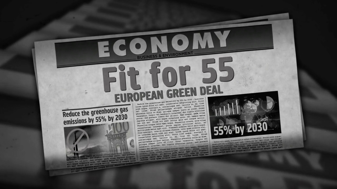 适合55欧洲绿色交易复古报纸印刷视频素材