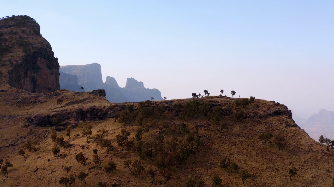 鸟瞰雄伟的塞米恩山脉，埃塞俄比亚高地，阿姆哈拉，埃塞俄比亚视频素材