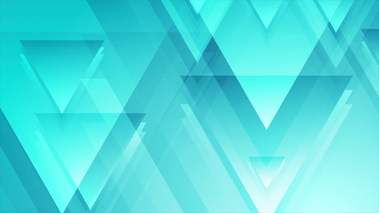 明亮的蓝色几何技术运动背景与光滑的三角形视频素材