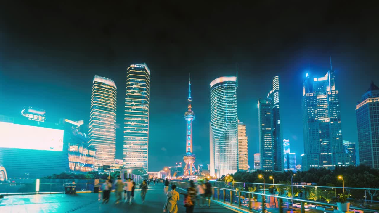 超薄，上海浦东金融区，中国视频素材