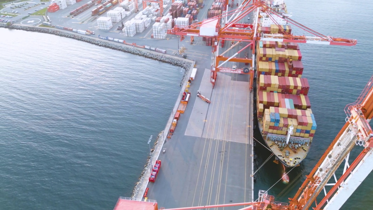 港口集装箱船视频素材