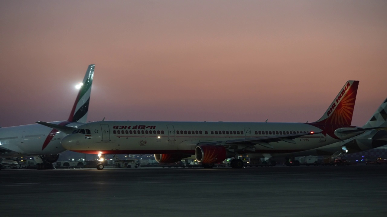 印度航空空客A321视频素材