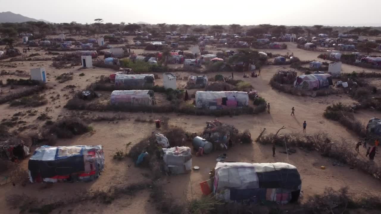 空中索马里兰难民营视频下载