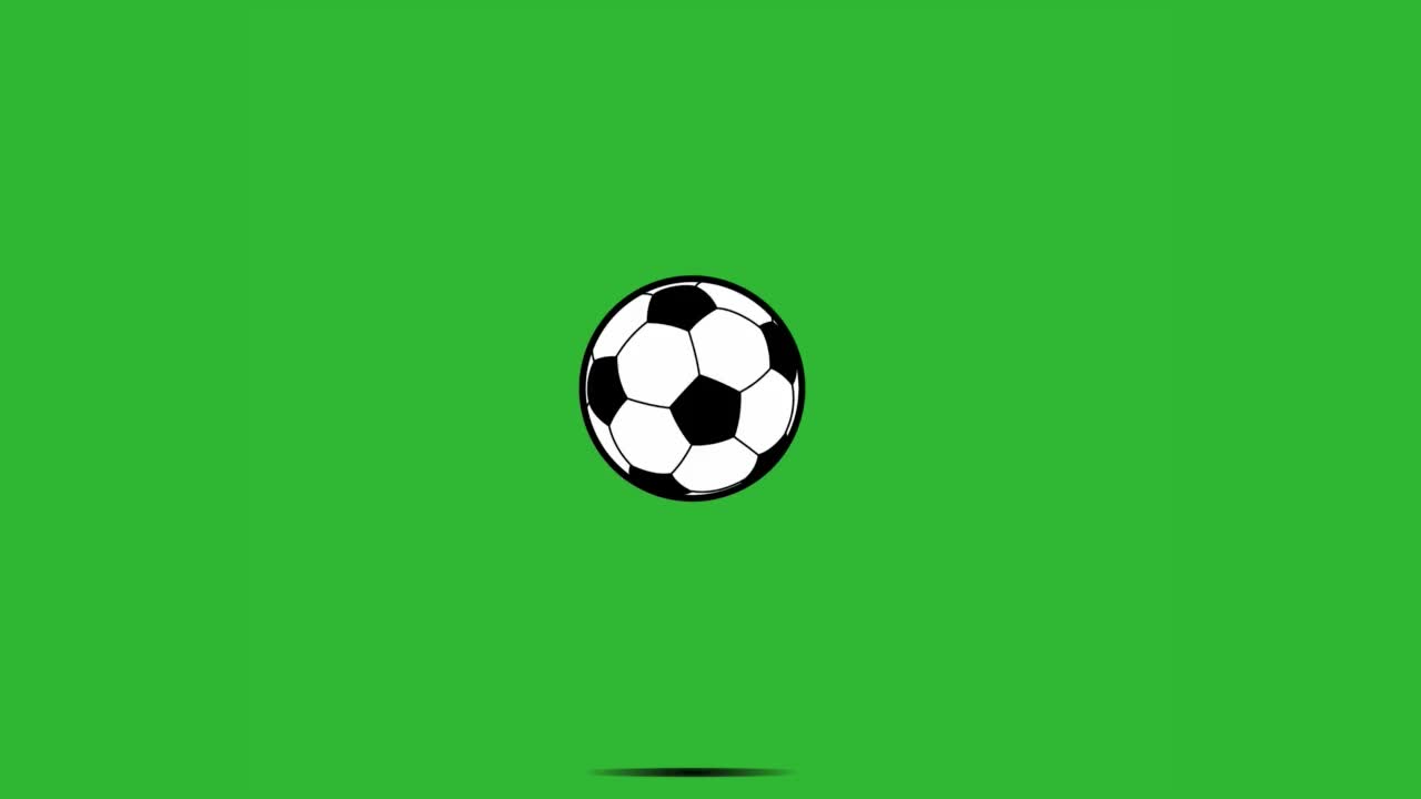 足球落在绿色色度键背景。视频素材