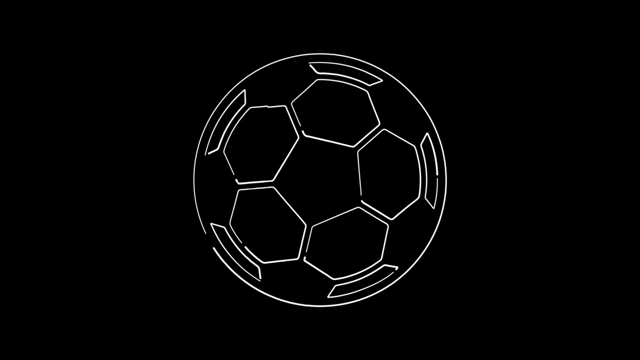 足球线图标孤立在黑色背景。视频素材