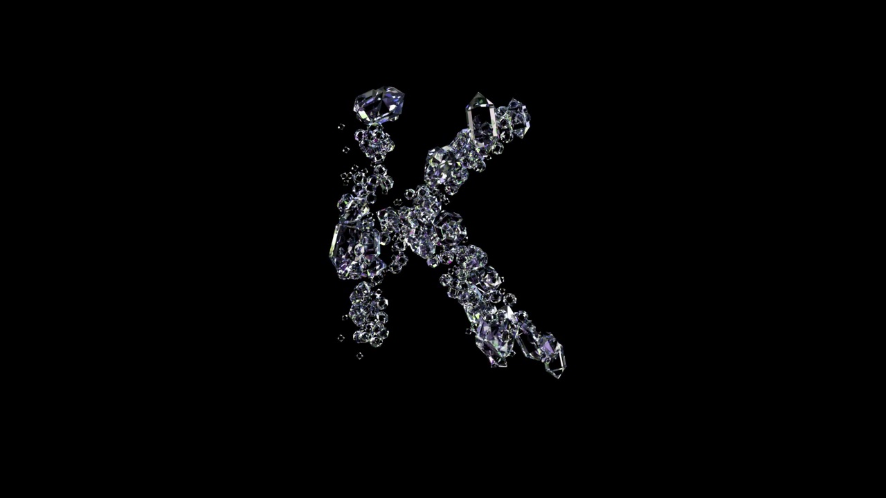 动画字母K -清晰的钻石宝石字母表，孤立的循环视频视频下载
