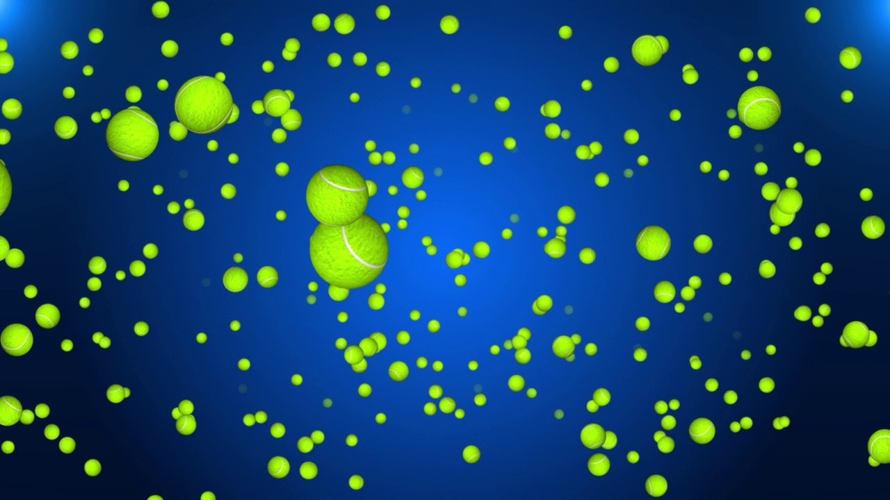 4K 3D网球在黑色圆圈背景上上下起伏视频素材