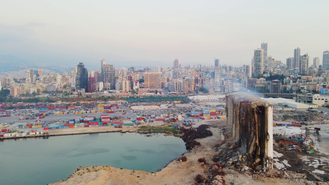 2022年7月贝鲁特港口爆炸爆炸现场火灾视频下载