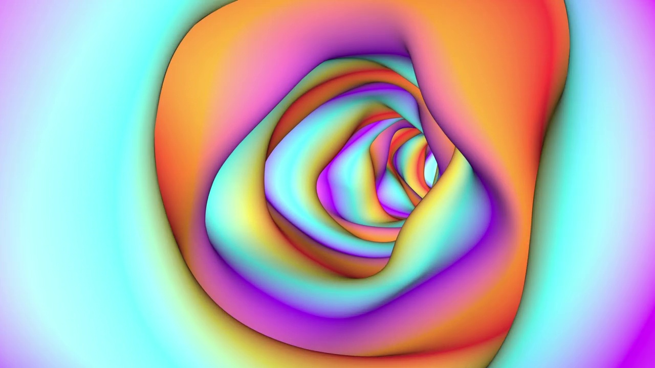 彩虹隧道抽象颜色介绍，可以循环无缝4k视频素材