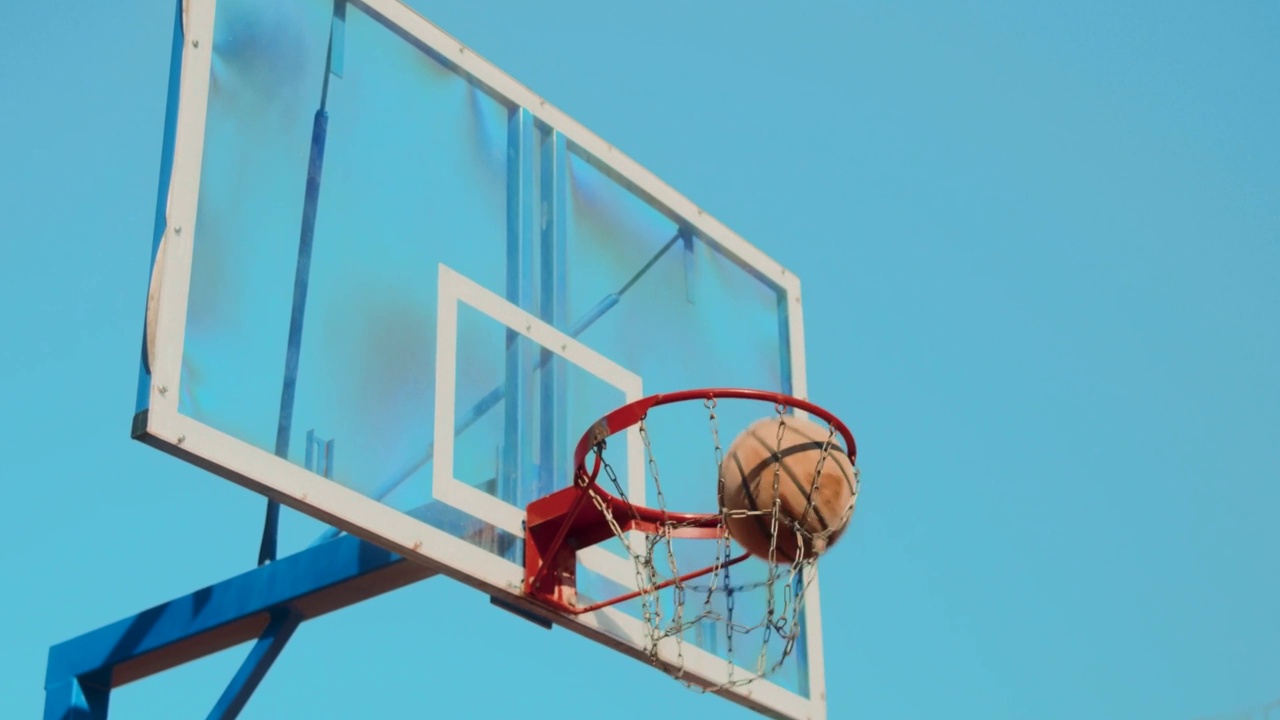 篮筐对篮板的球门视频素材