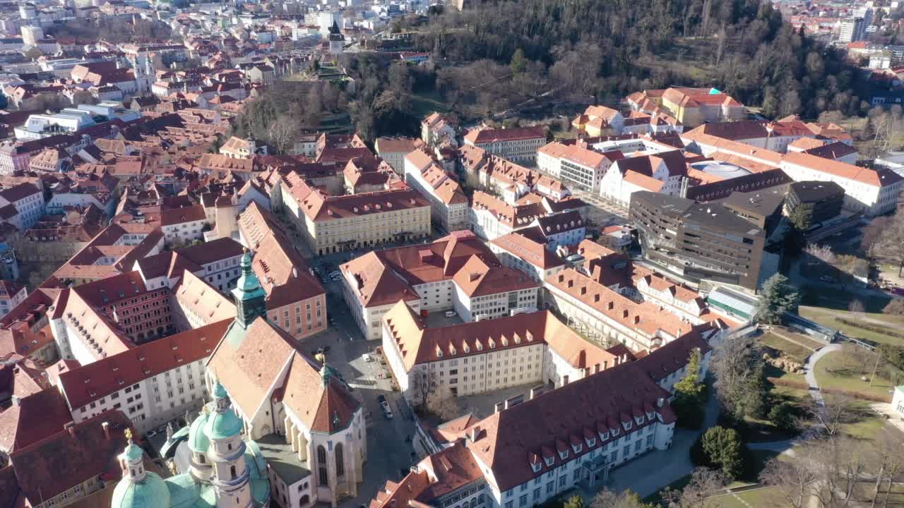 奥地利格拉茨市的航拍视频。视频下载