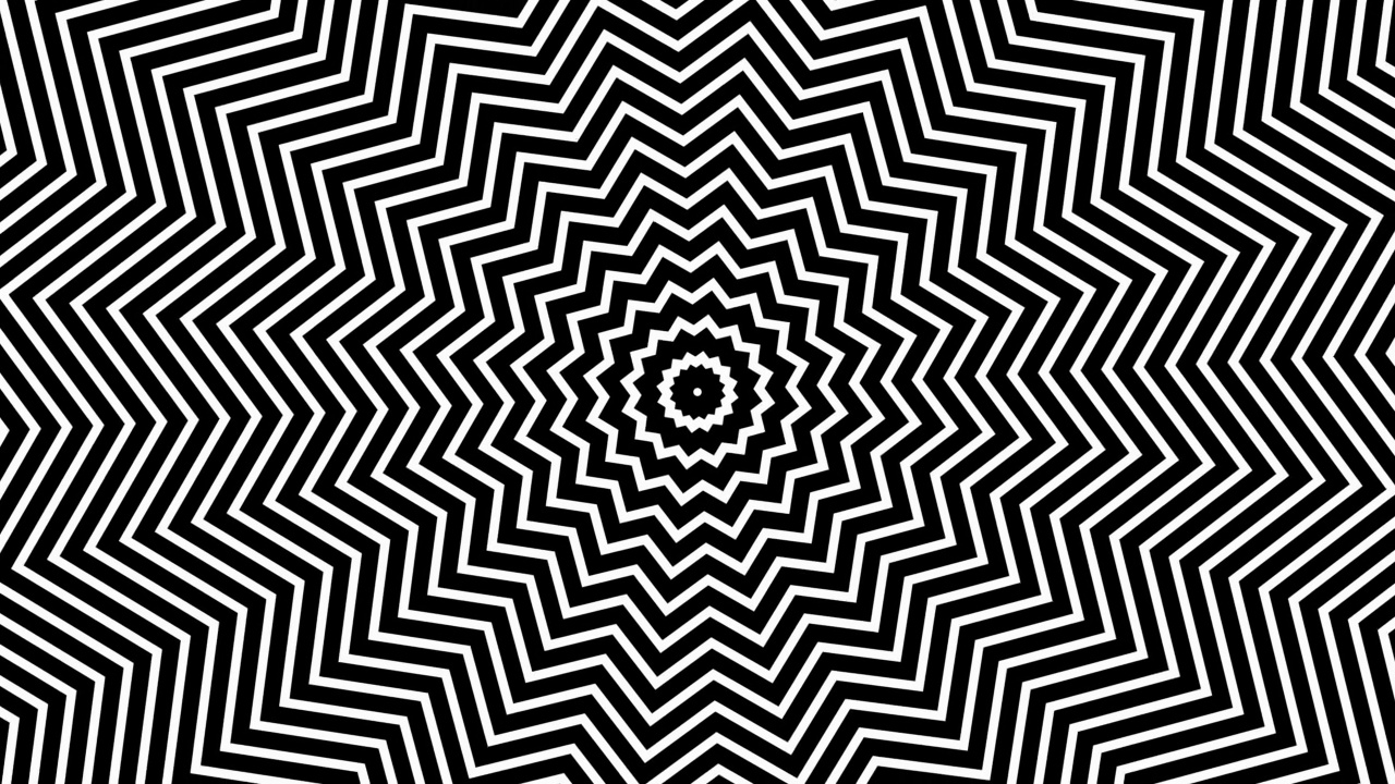 催眠的黑白光学幻觉动画视频素材