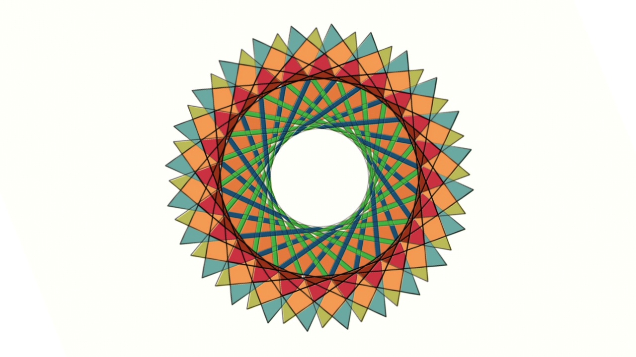 用心着色动画:曼荼罗形状线艺术绘制和填充颜色。视频下载