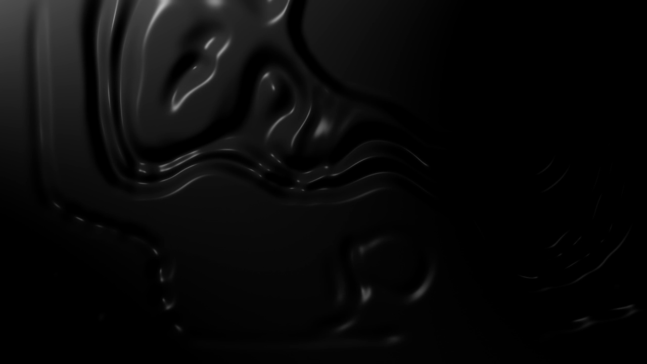 动画抽象全息液体背景。带有波浪的彩虹迷幻流体形状。黑色液体抽取流。4K 3d渲染无缝循环动画。视频素材