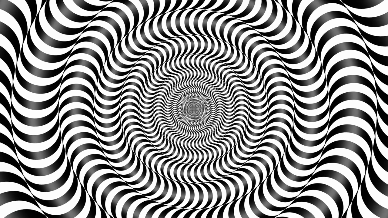 催眠的黑白光学幻觉动画视频素材