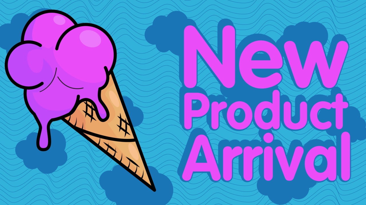 带有新产品到达文本的冰淇淋。五彩缤纷的动画舞蹈夏日卡通。视频下载