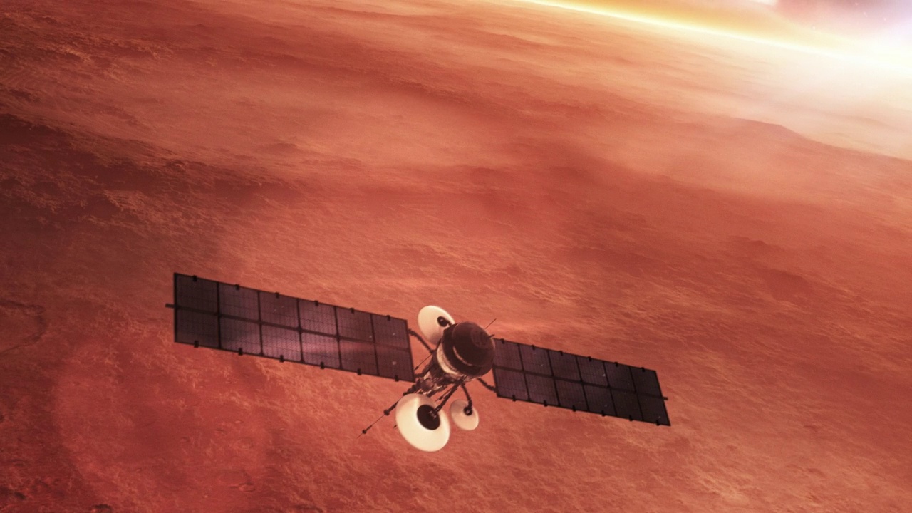 绕火星运行的卫星视频素材