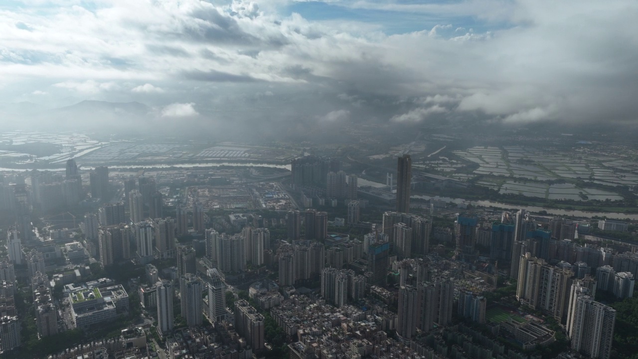航拍深圳城市景观，中国，超薄视频素材