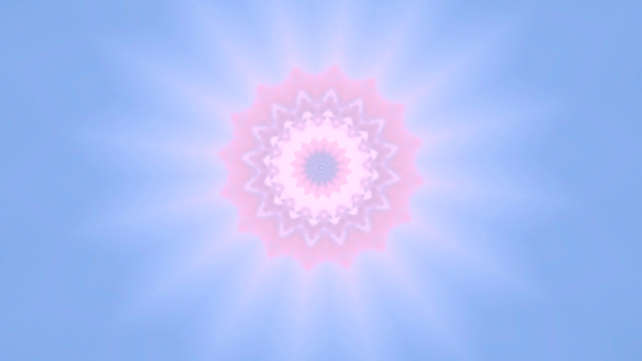 视频与形状的花朵，反射和角度，开放的形式曼陀罗旋转和变化的形状和数字形成与运动的万花筒在白色和蓝色视频下载