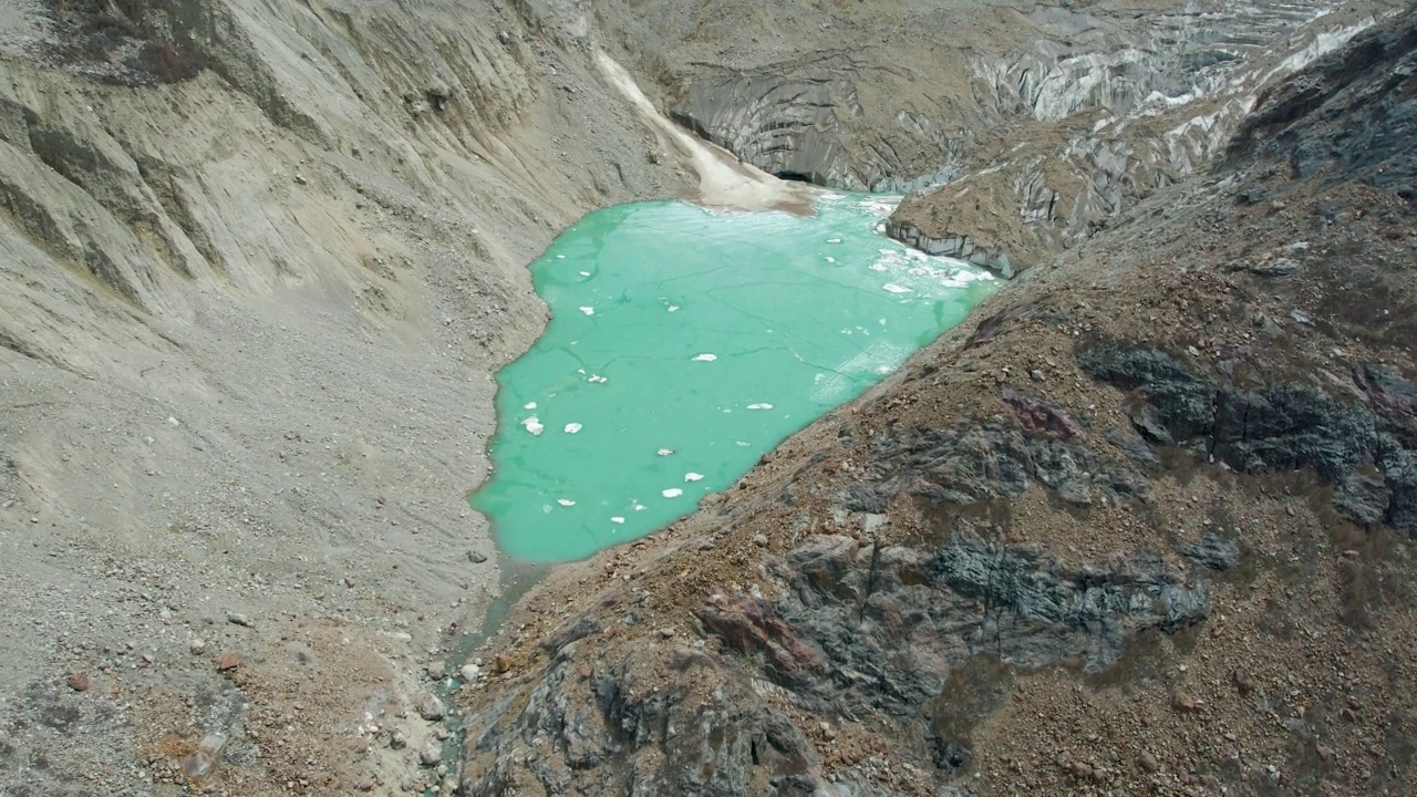 由冰川融雪形成的湖泊视频素材