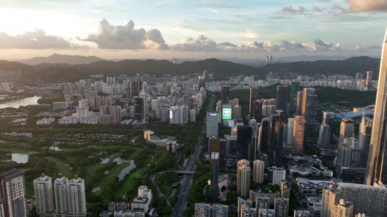航拍深圳市的风景，中国视频素材