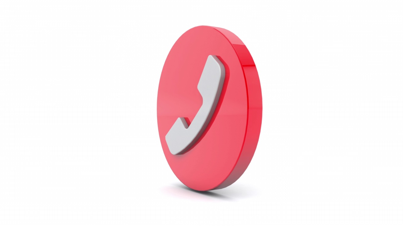 3D动画手机红色光泽圆形按钮视频素材