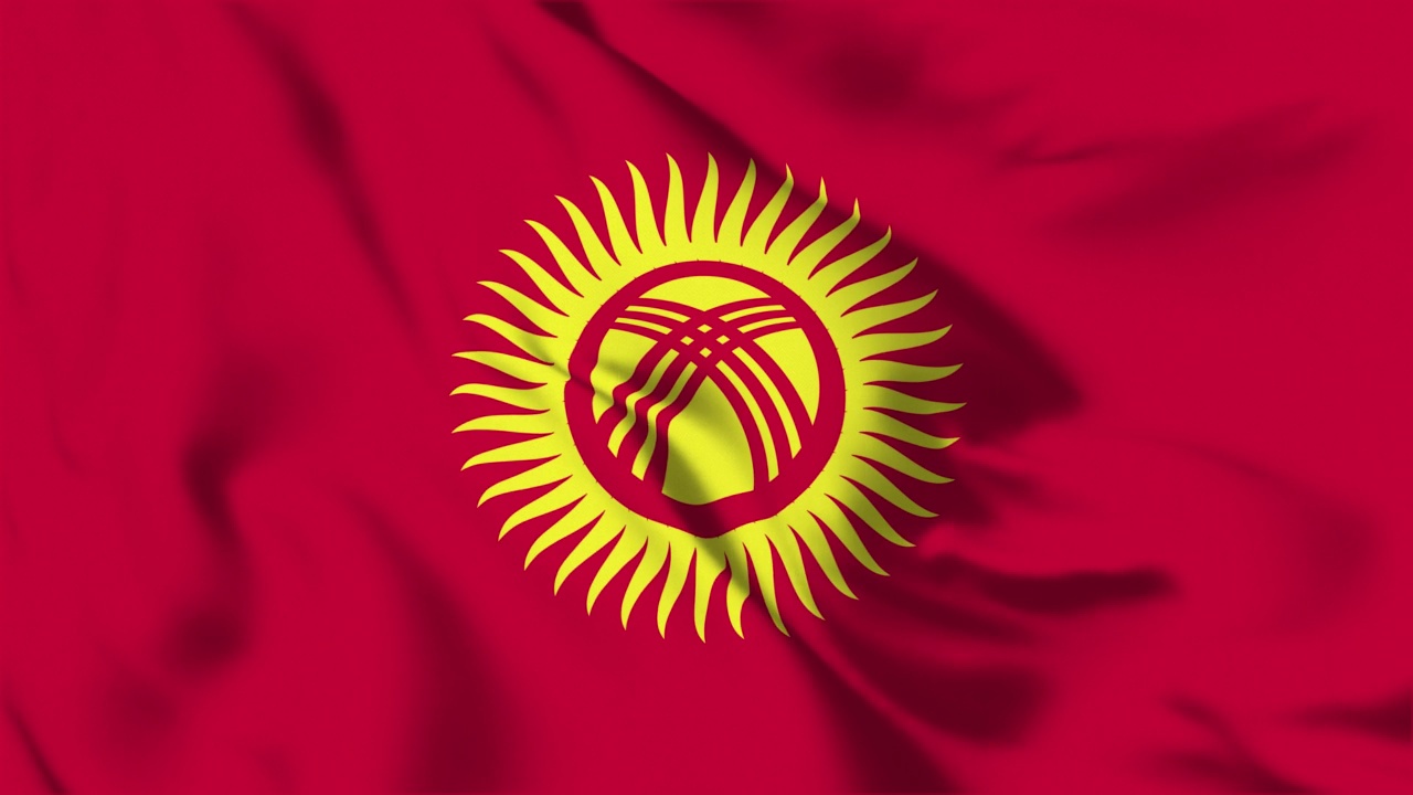 吉尔吉斯斯坦国旗循环可4K分辨率视频下载