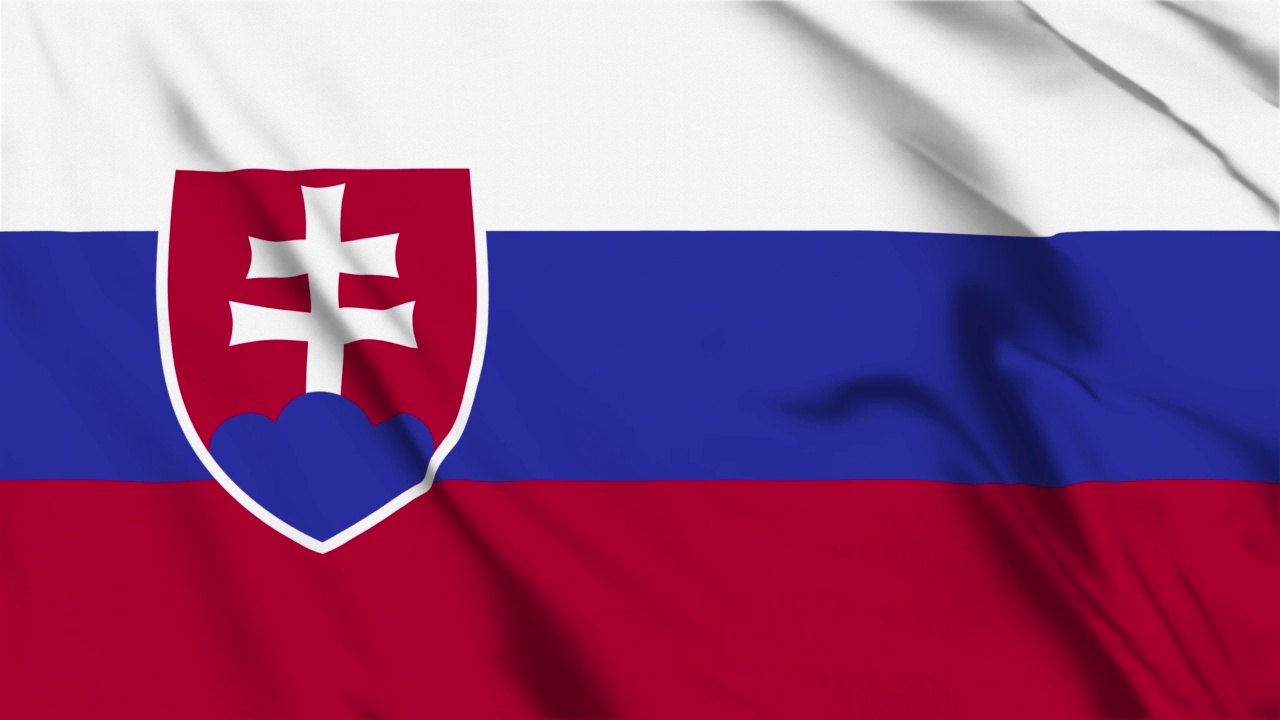 斯洛伐克国旗循环可4K分辨率视频素材