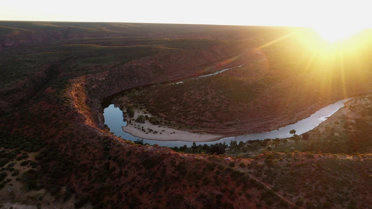卡尔巴里西澳大利亚的鸟瞰图-无人机4K视频素材