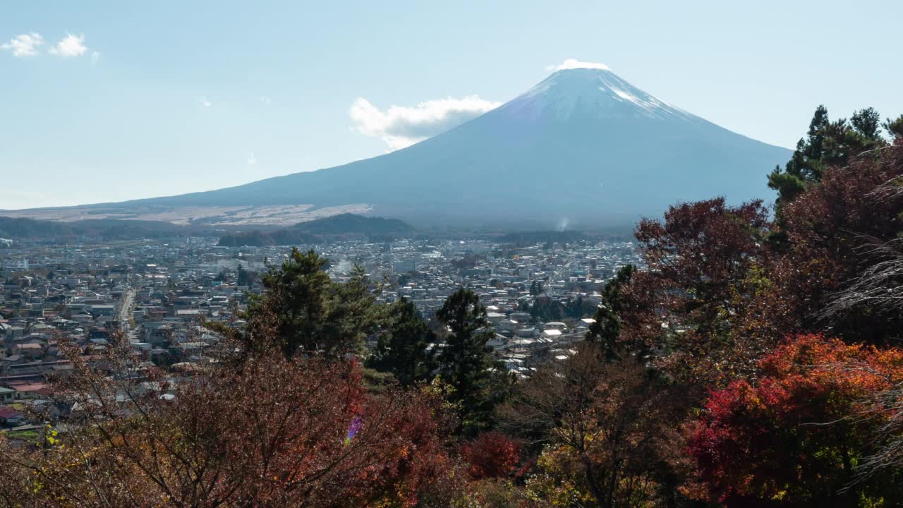 秋天的富士山(延时/缩小)视频下载