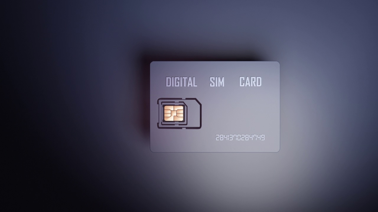 蜂窝运营商的数字SIM卡的展示。视频下载