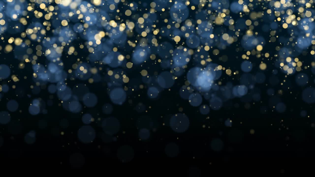 金光闪闪的粒子下落在慢动作-魅力，圣诞节，庆祝-抽象背景动画-循环视频素材